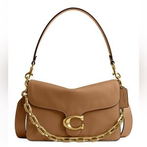 Coach Chain Tabby Brass/Honey Brown Leather Small Shoulder Bag brand new